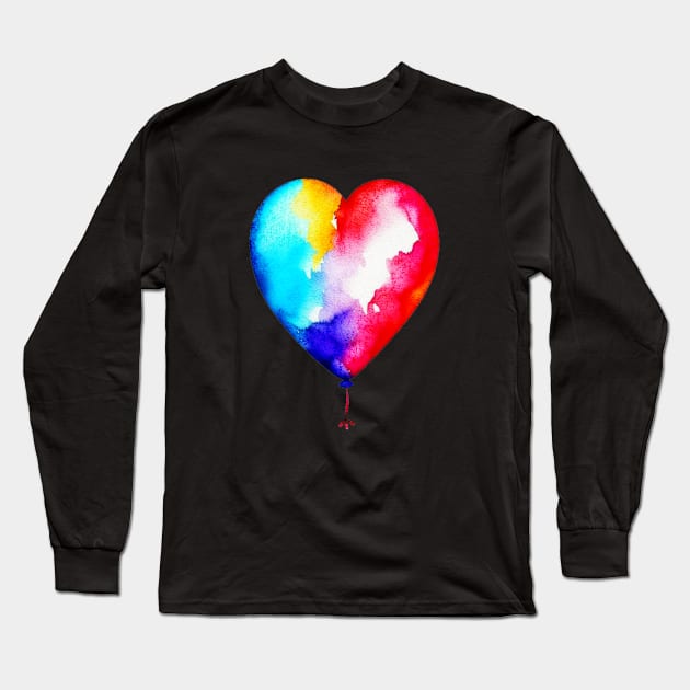 Balloon heart Long Sleeve T-Shirt by lakokakr